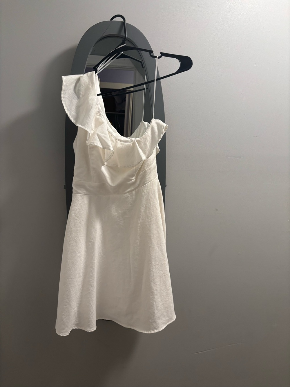 White Ruffle-Trim Women’s Dress